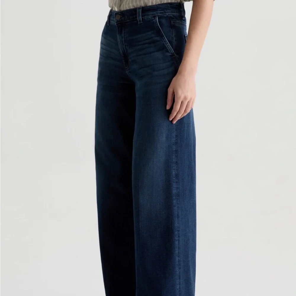 AG Adriano Goldschmied Dark Blue Straight Leg Jeans - Picture 3 of 3